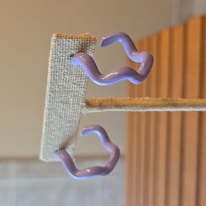 Prep Obsessed Purple Enamel Coated Hoop Earrings